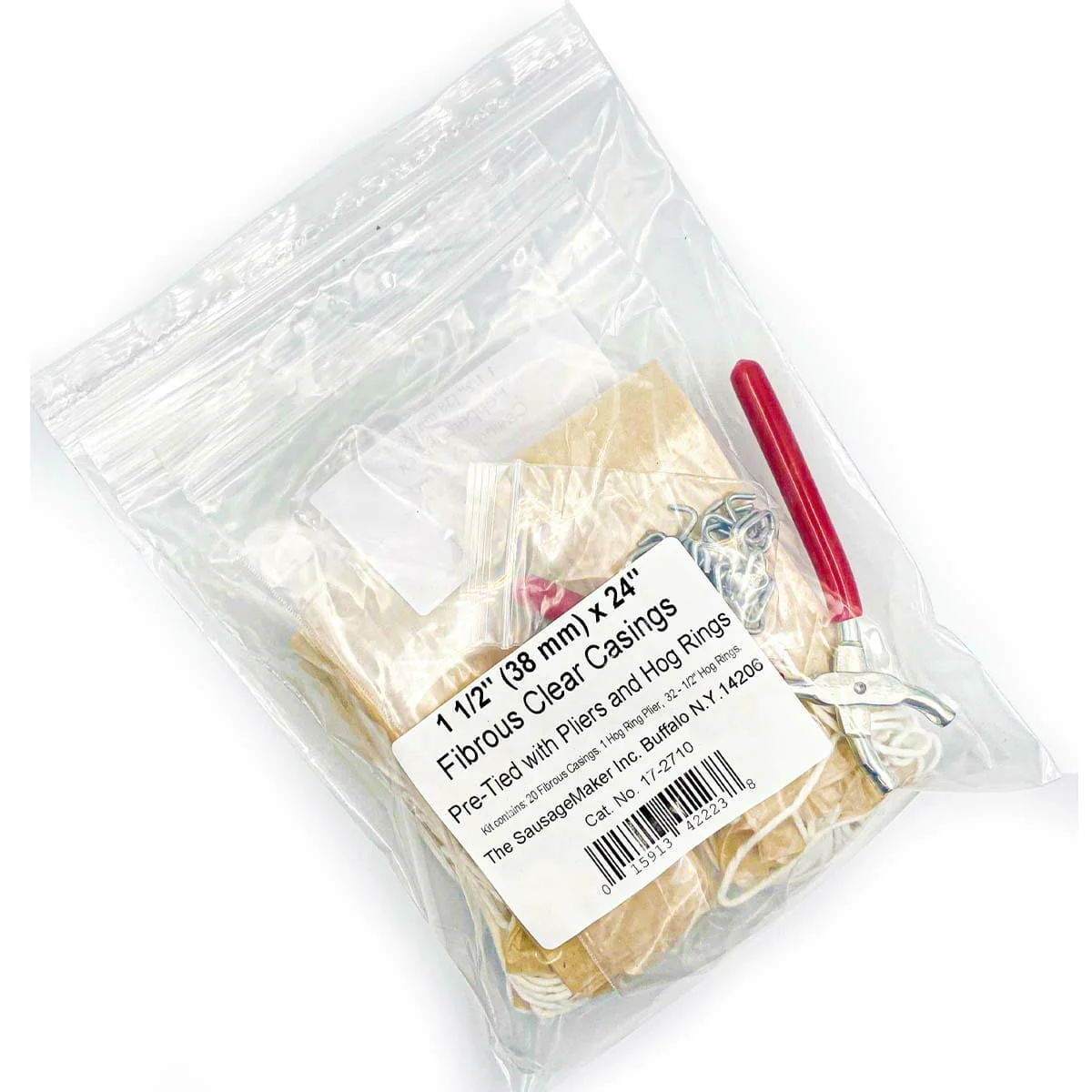 38mm Clear Fibrous Casings with Pliers & Hog Rings kit - Image 6